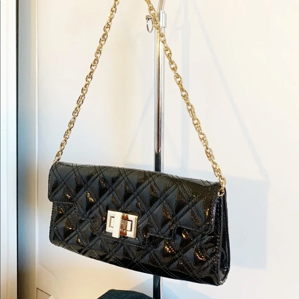 Sondra Roberts Clutch w/ Chain Strap Black…